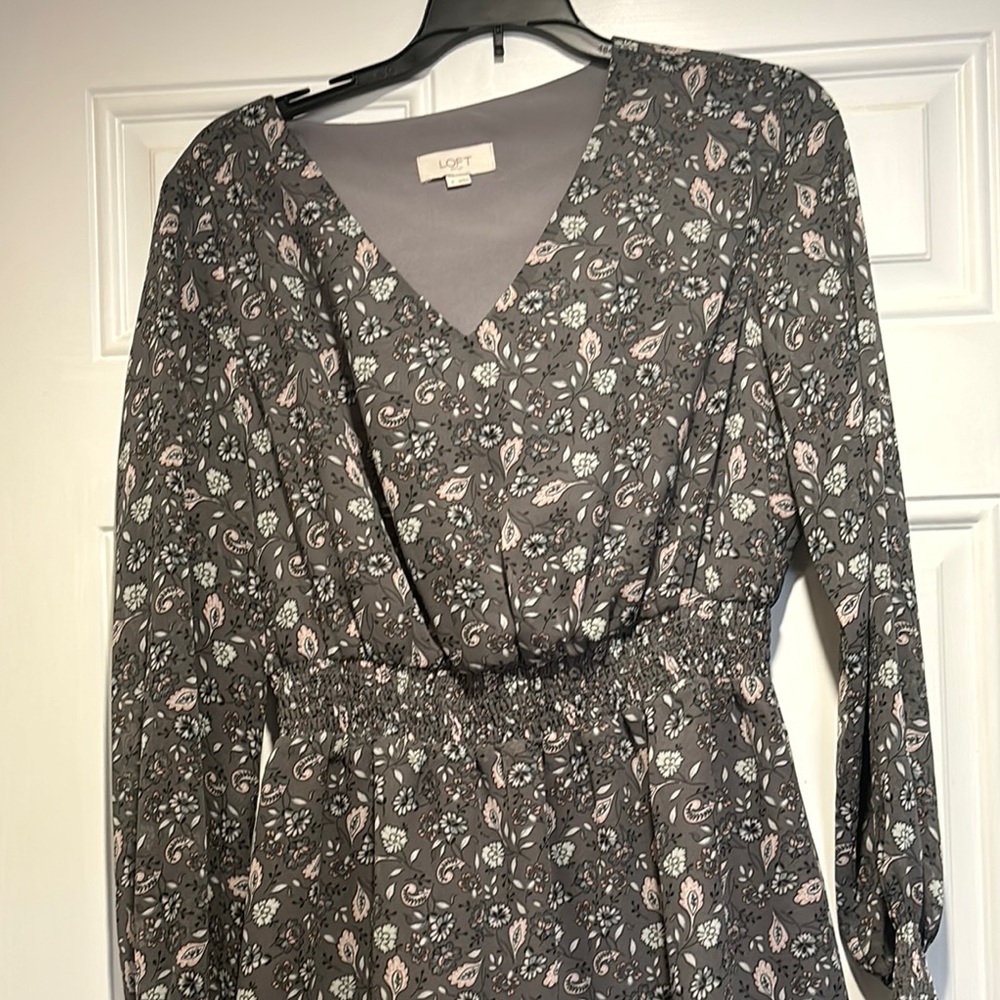 LOFT White Cream Long Sleeve Wrap Sundress long sleeve